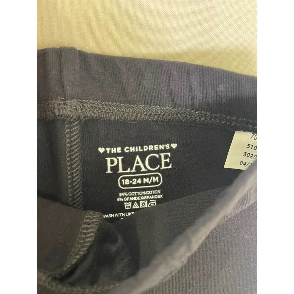 The Childrens Place Girls 18-24M Leggings 3-Pack Navy Grey Denim Look 3020132